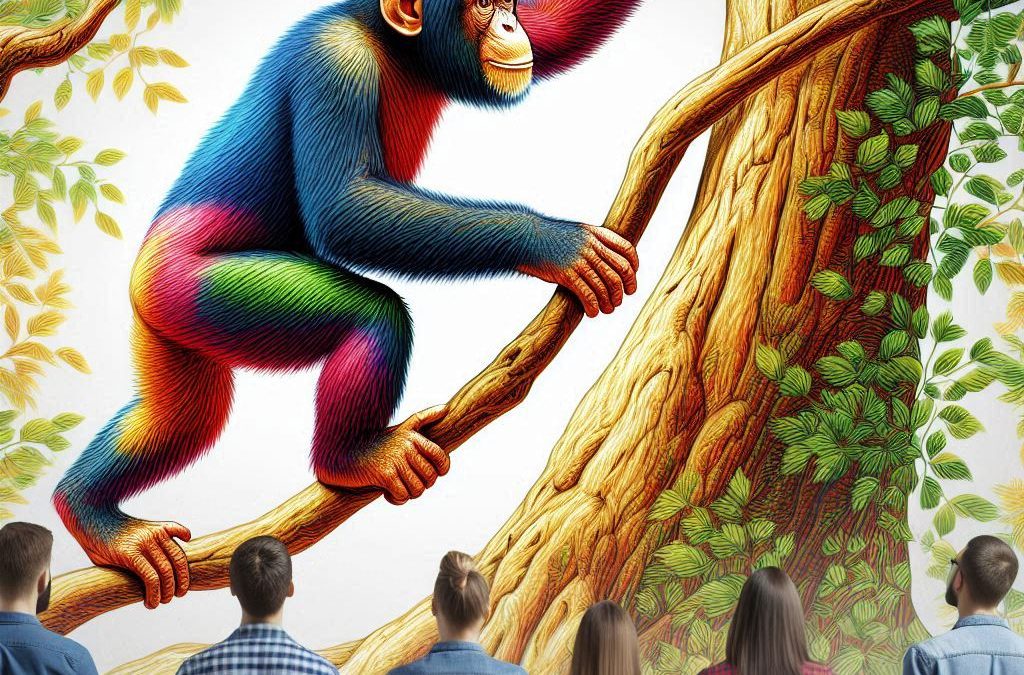 Cómo escribir titulares impactantes; mira al chimpancé colorido